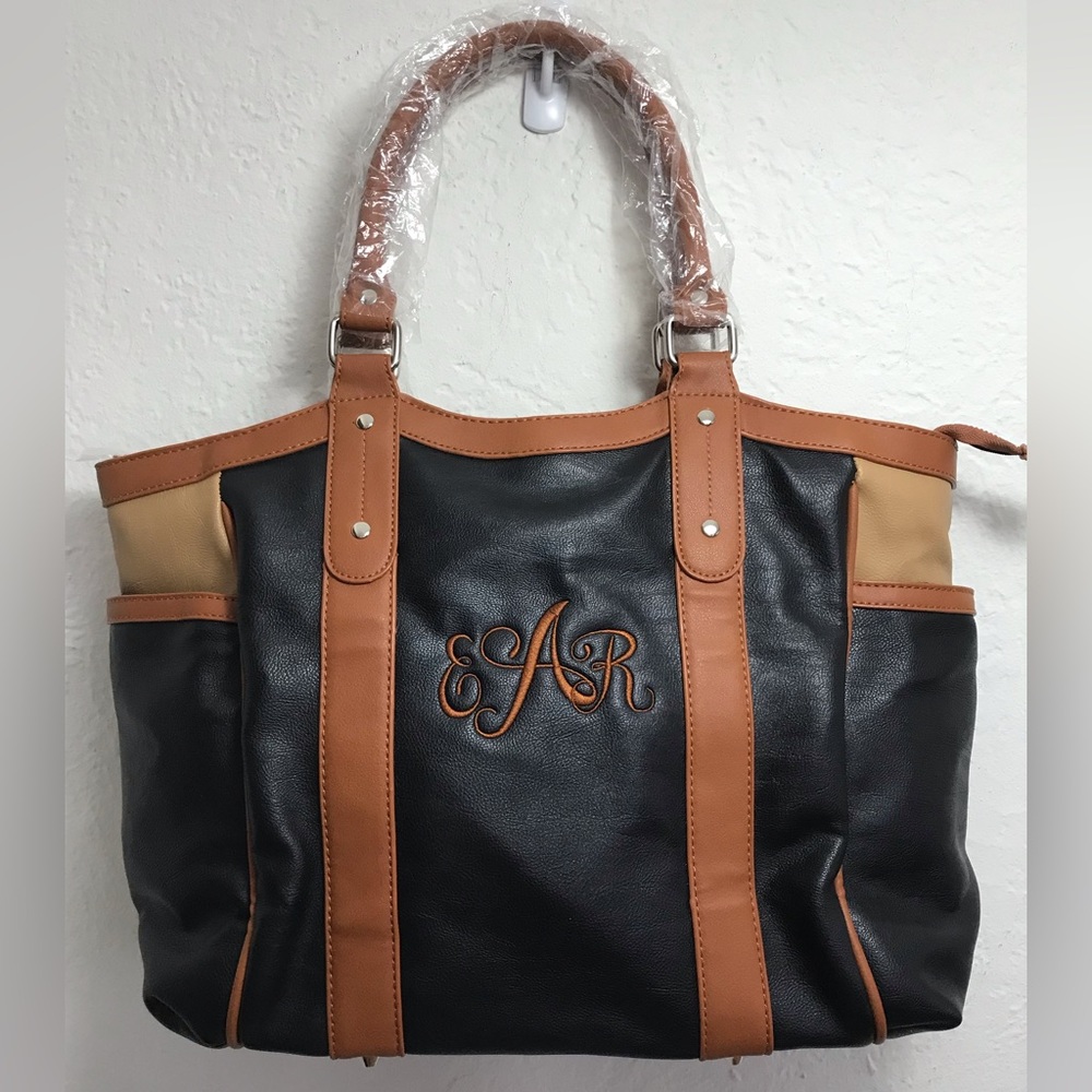 Bradford exchange Faux Leather Handbag Personalized With Initials NWOT
